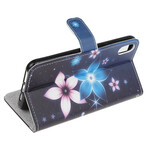 Housse iPhone XR Fleurs Lunaires à Lanière Housse iPhone XR Fleurs Lunaires à Lanière