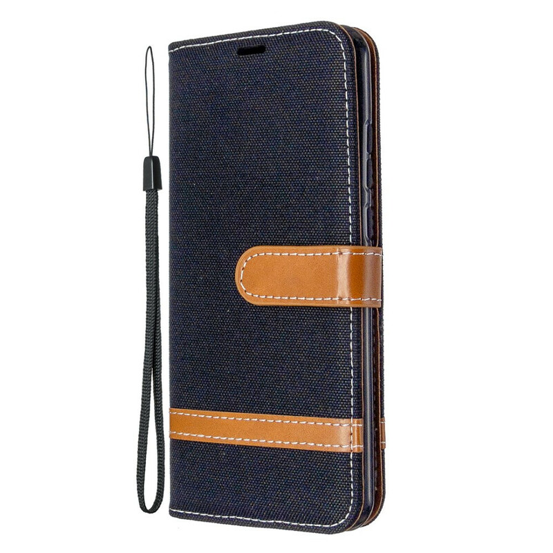 Housse Huawei P Smart Plus 2020 Tissu et Effet Cuir à Lanière Housse Huawei P Smart Plus 2020 Tissu et Effet Cuir à Lanière