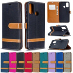 Housse Huawei P Smart Plus 2020 Tissu et Effet Cuir à Lanière Housse Huawei P Smart Plus 2020 Tissu et Effet Cuir à Lanière