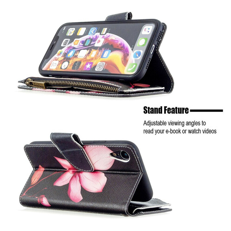 Housse iPhone XR Poche Zippée Papillons Housse iPhone XR Poche Zippée Papillons