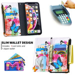 Housse iPhone XR Poche Zippée Papillons Housse iPhone XR Poche Zippée Papillons
