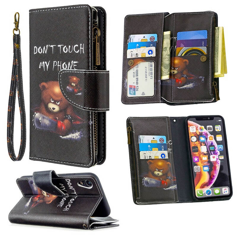 Housse iPhone XR Poche Zippée Ours Housse iPhone XR Poche Zippée Ours