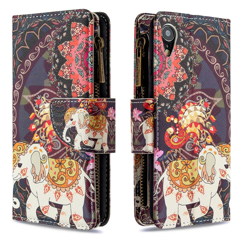 Housse iPhone XR Poche Zippée Éléphant Housse iPhone XR Poche Zippée Éléphant