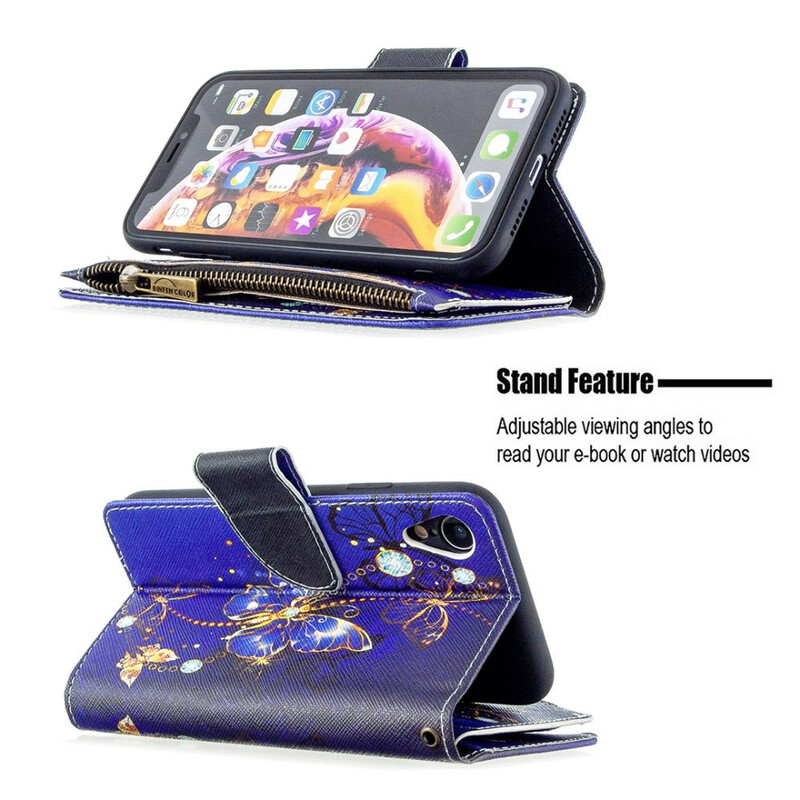 Housse iPhone XR Poche Zippée Éléphant Housse iPhone XR Poche Zippée Éléphant