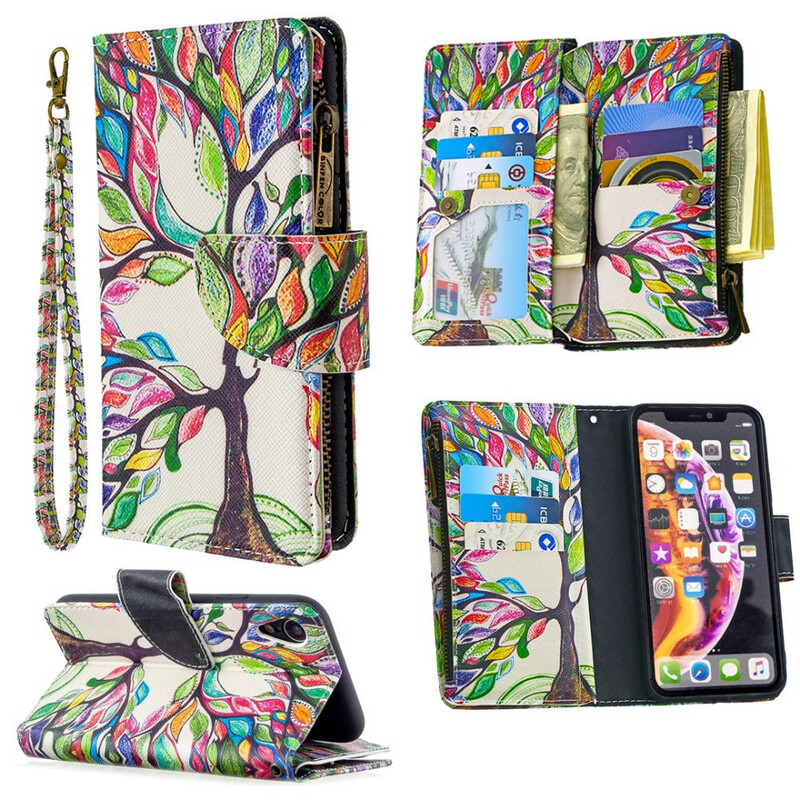 Housse iPhone XR Poche Zippée Arbre Housse iPhone XR Poche Zippée Arbre