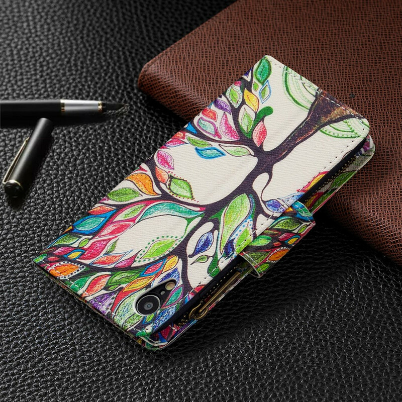 Housse iPhone XR Poche Zippée Arbre