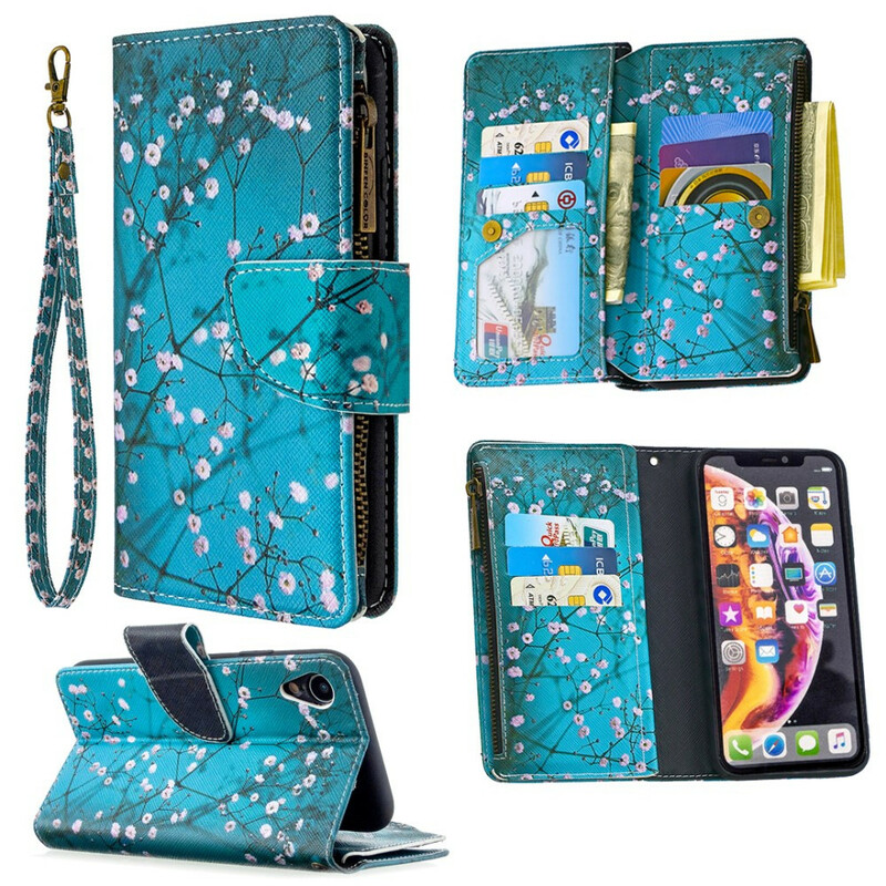 Housse iPhone XR Poche Zippée Arbre
