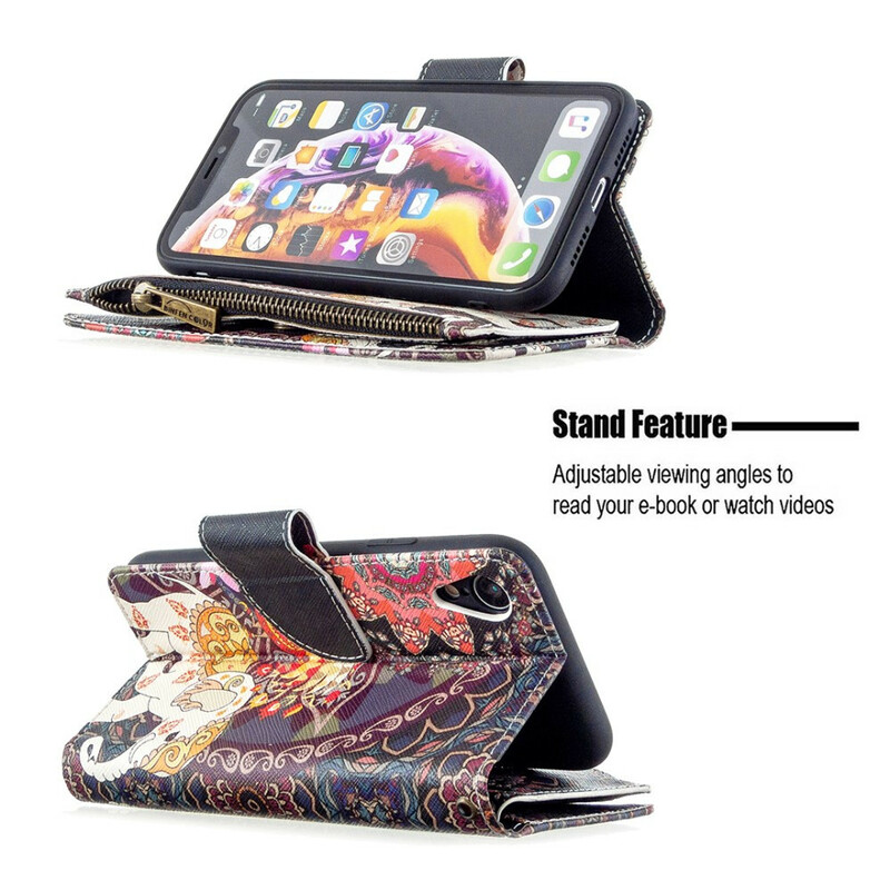 Housse iPhone XR Poche Zippée Arbre
