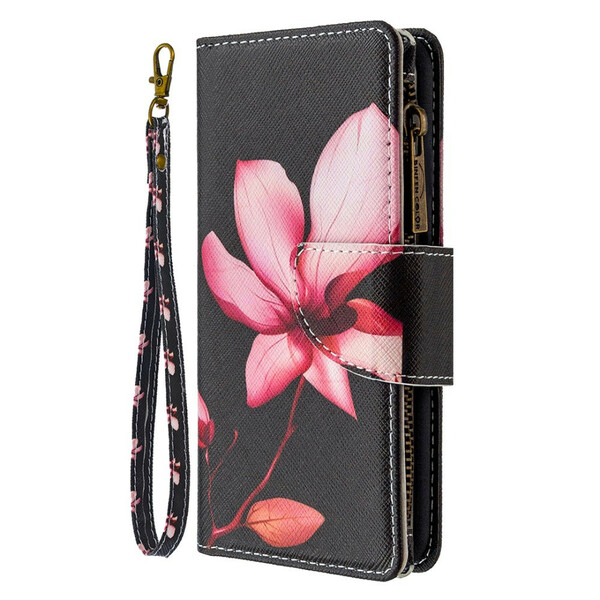 Housse iPhone XR Poche Zippée Fleur