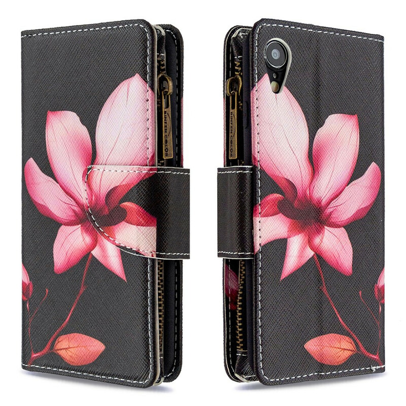 Housse iPhone XR Poche Zippée Fleur Housse iPhone XR Poche Zippée Fleur