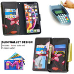 Housse iPhone XR Poche Zippée Fleur Housse iPhone XR Poche Zippée Fleur