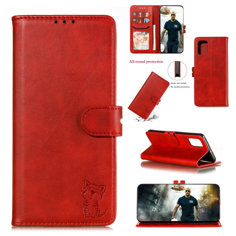 Housse Samsung Galaxy A51 Simili Cuir Chaton Housse Samsung Galaxy A51 Simili Cuir Chaton