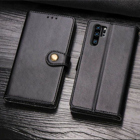 Housse Huawei P30 Pro Simili Cuir et Fermoir Vintage