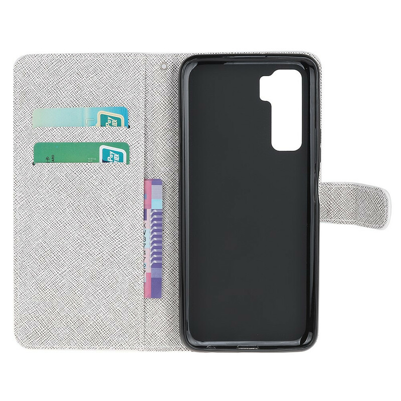 Housse Huawei P40 Lite 5G Papillons Diamants à Lanière Housse Huawei P40 Lite 5G Papillons Diamants à Lanière