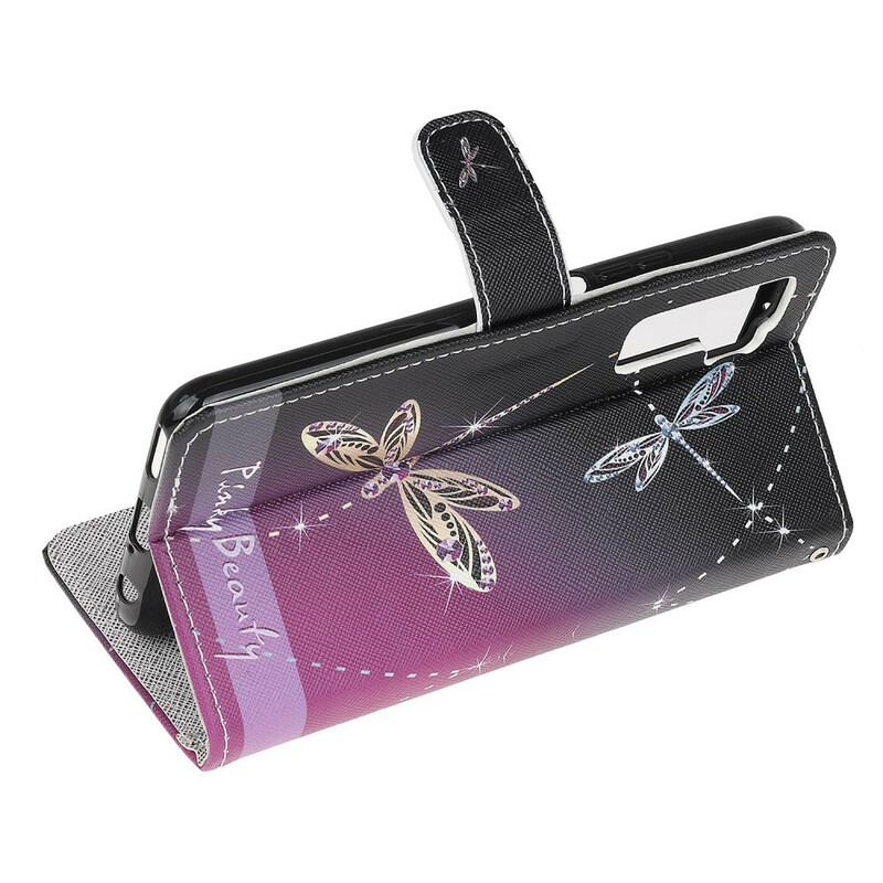 Housse Huawei P40 Lite 5G Libellules à Lanière Housse Huawei P40 Lite 5G Libellules à Lanière