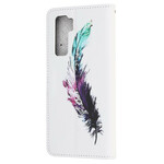 Housse Huawei P40 Lite 5G Plume à Lanière Housse Huawei P40 Lite 5G Plume à Lanière