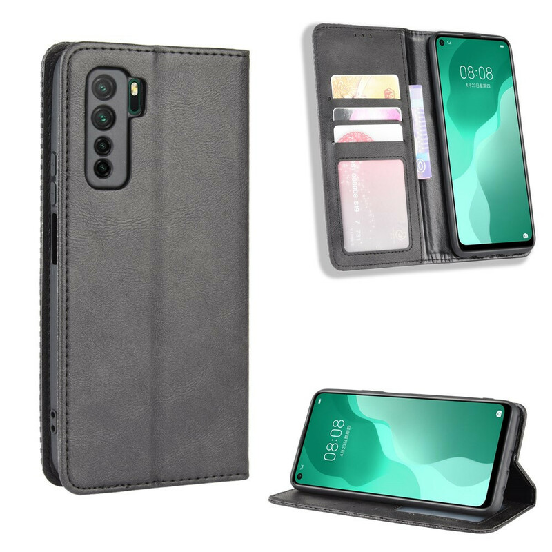 Flip Cover Huawei P40 Lite 5G Effet Cuir Vintage Stylisé Flip Cover Huawei P40 Lite 5G Effet Cuir Vintage Stylisé