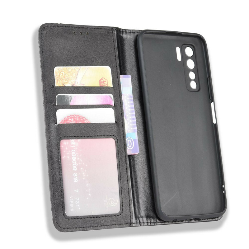 Flip Cover Huawei P40 Lite 5G Effet Cuir Vintage Stylisé Flip Cover Huawei P40 Lite 5G Effet Cuir Vintage Stylisé