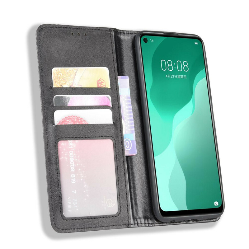 Flip Cover Huawei P40 Lite 5G Effet Cuir Vintage Stylisé Flip Cover Huawei P40 Lite 5G Effet Cuir Vintage Stylisé