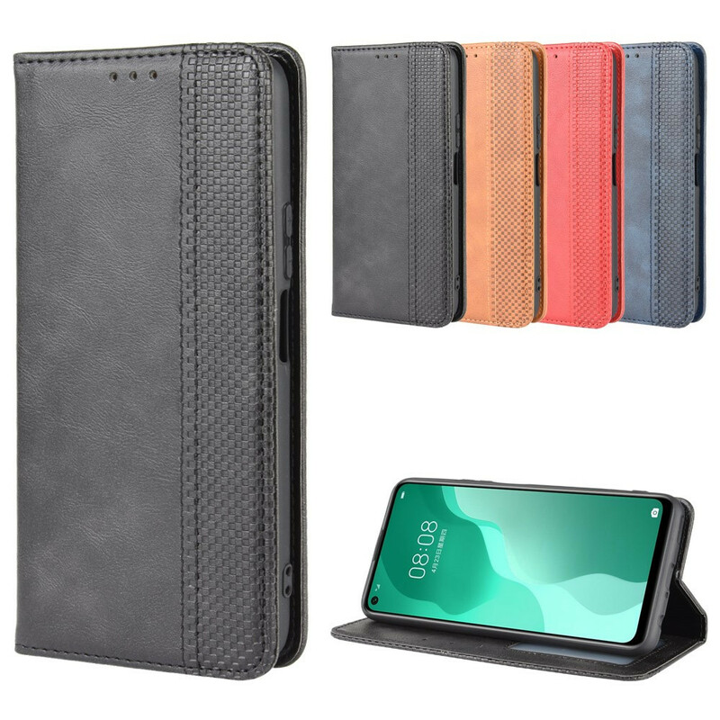 Flip Cover Huawei P40 Lite 5G Effet Cuir Vintage Stylisé Flip Cover Huawei P40 Lite 5G Effet Cuir Vintage Stylisé