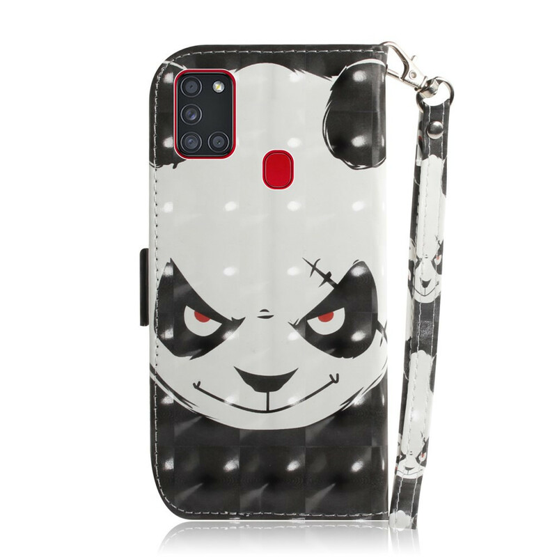 Housse Samsung Galaxy A21s Angry Panda à Lanière