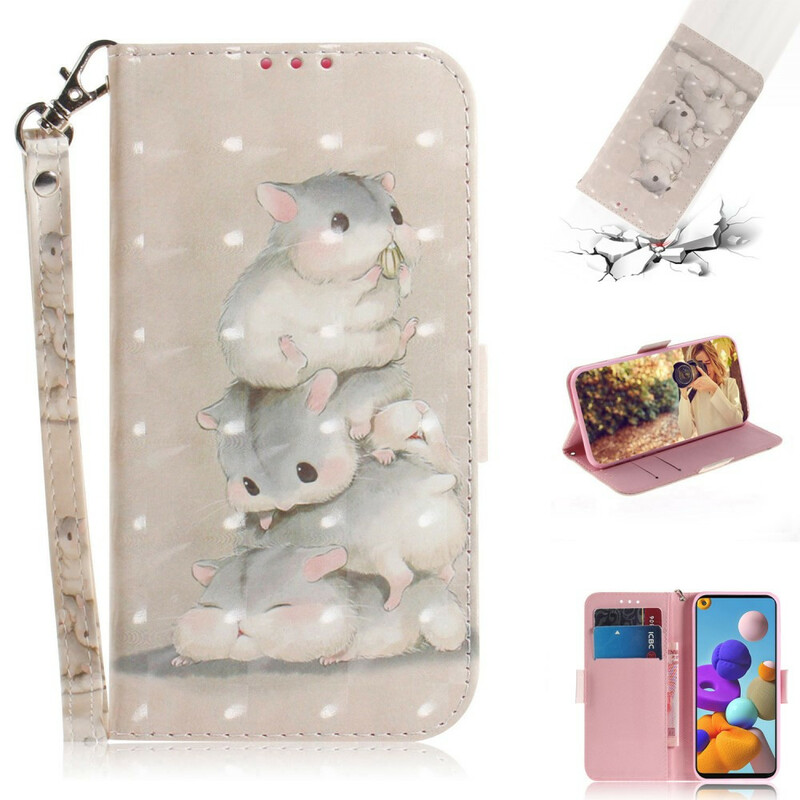 Housse Samsung Galaxy A21s Hamsters à Lanière Housse Samsung Galaxy A21s Hamsters à Lanière