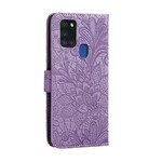 Housse Samsung Galaxy A21s Fleurs Tribales à Lanière Housse Samsung Galaxy A21s Fleurs Tribales à Lanière