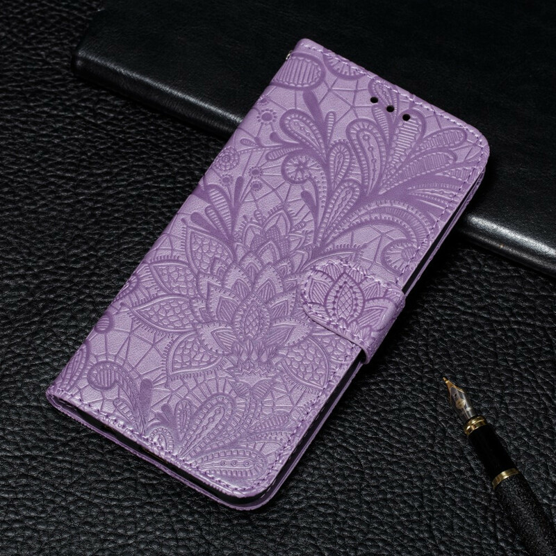 Housse Samsung Galaxy A21s Fleurs Tribales à Lanière Housse Samsung Galaxy A21s Fleurs Tribales à Lanière