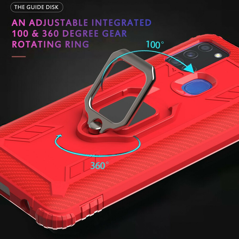 Coque Samsung Galaxy A21s Ring et Fibre Carbone Coque Samsung Galaxy A21s Ring et Fibre Carbone