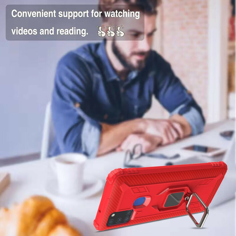 Coque Samsung Galaxy A21s Ring et Fibre Carbone Coque Samsung Galaxy A21s Ring et Fibre Carbone