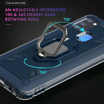 Coque Samsung Galaxy A21s Ring et Fibre Carbone