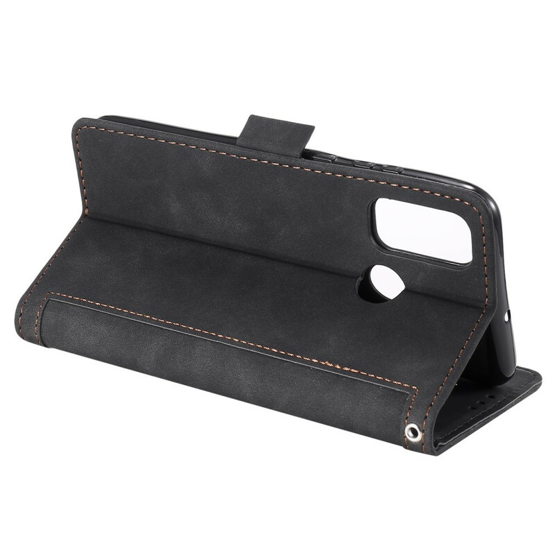 Housse Samsung Galaxy A21s Simili Cuir Bicolore Contours Renforcés Housse Samsung Galaxy A21s Simili Cuir Bicolore Contours Renforcés