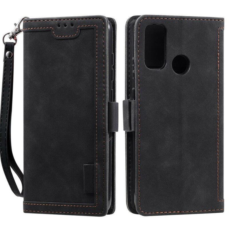 Housse Samsung Galaxy A21s Simili Cuir Bicolore Contours Renforcés Housse Samsung Galaxy A21s Simili Cuir Bicolore Contours Renforcés