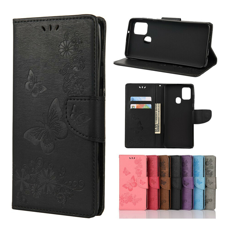 Housse Samsung Galaxy A21s Splendides Papillons à Lanière Housse Samsung Galaxy A21s Splendides Papillons à Lanière