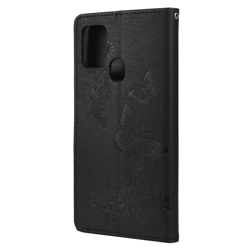 Housse Samsung Galaxy A21s Splendides Papillons à Lanière Housse Samsung Galaxy A21s Splendides Papillons à Lanière