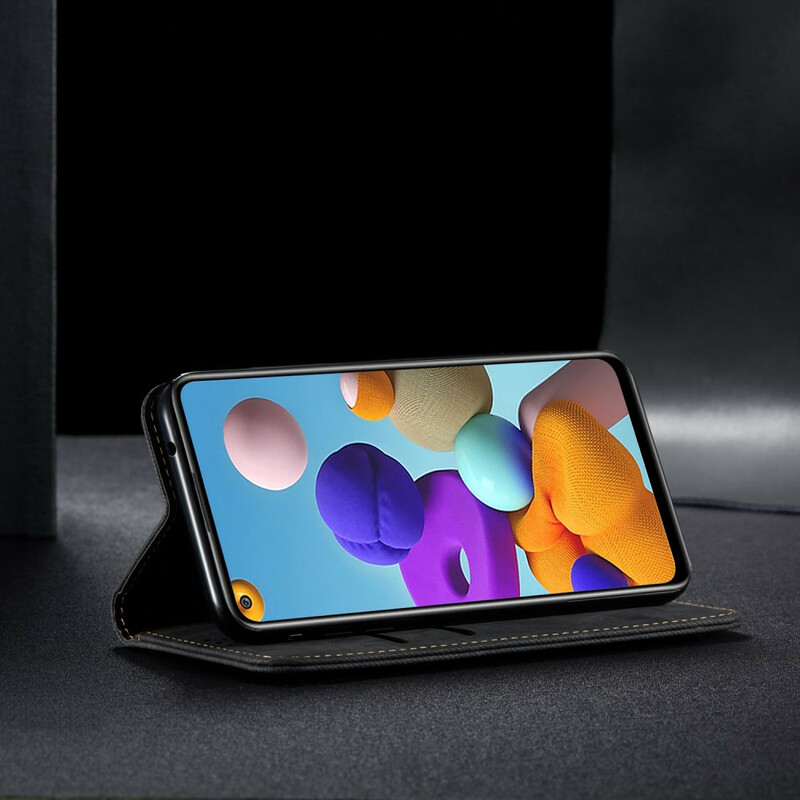 Flip Cover Samsung Galaxy A21s Tissu Jeans Ma Coque