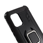 Coque Xiaomi Mi 10 Lite Ring et Style Fibre Carbone