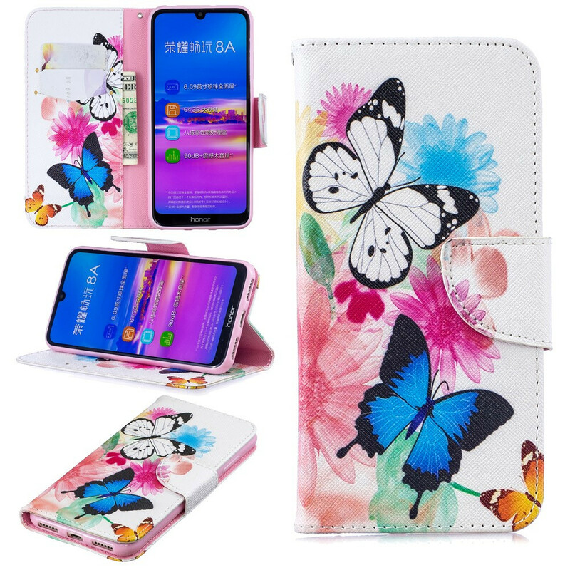 Housse Honor 8A Papillons et Fleurs Peints Housse Honor 8A Papillons et Fleurs Peints