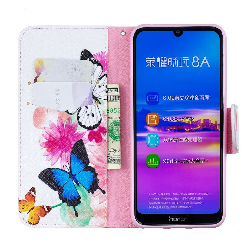 Housse Honor 8A Papillons et Fleurs Peints Housse Honor 8A Papillons et Fleurs Peints