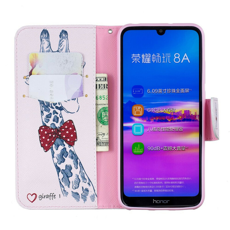 Housse Honor 8A Girafe Intello