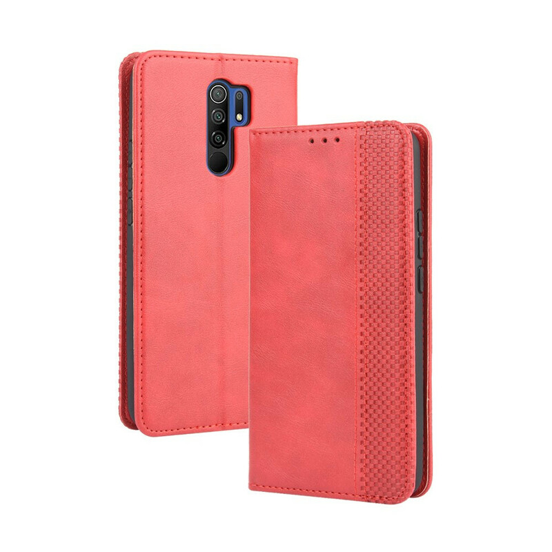 Flip Cover Xiaomi Redmi 9 Effet Cuir Vintage Stylisé