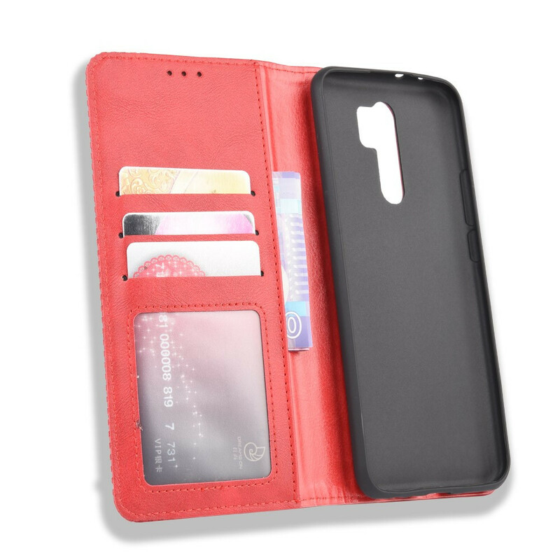 Flip Cover Xiaomi Redmi 9 Effet Cuir Vintage Stylisé Flip Cover Xiaomi Redmi 9 Effet Cuir Vintage Stylisé