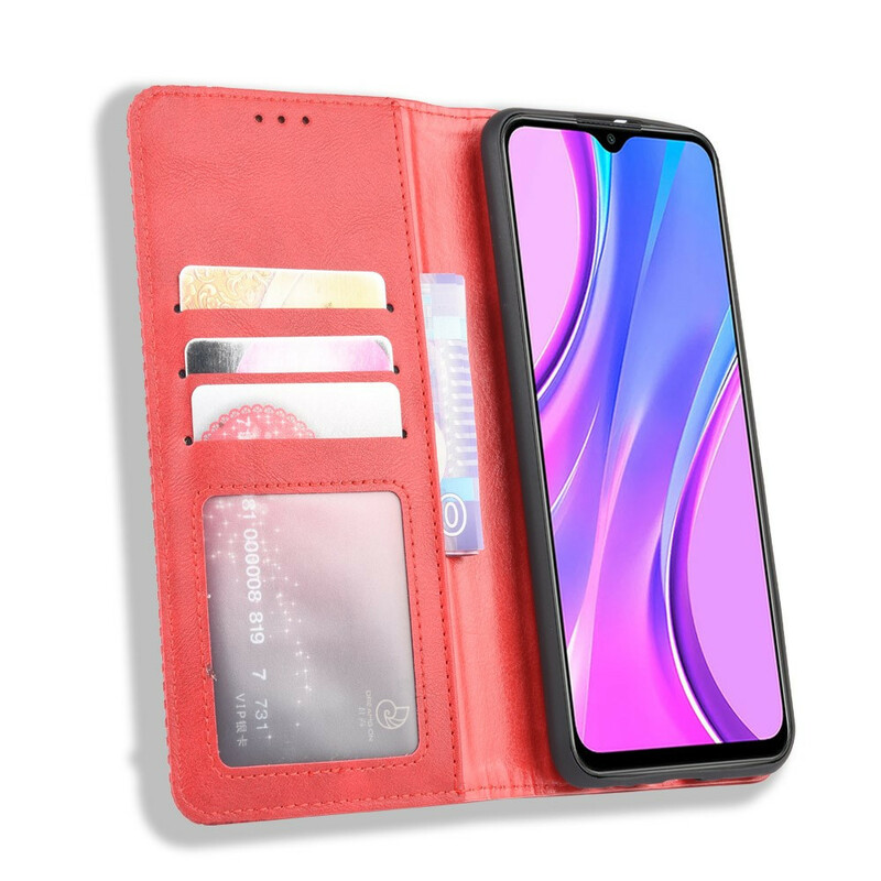 Flip Cover Xiaomi Redmi 9 Effet Cuir Vintage Stylisé Flip Cover Xiaomi Redmi 9 Effet Cuir Vintage Stylisé