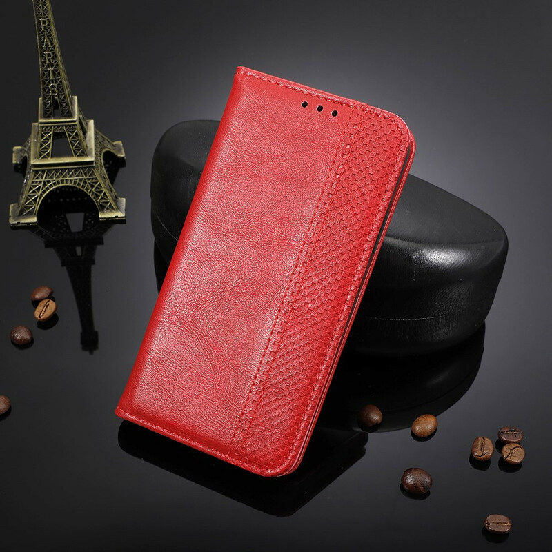 Flip Cover Xiaomi Redmi 9 Effet Cuir Vintage Stylisé