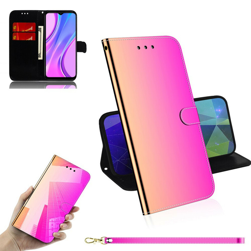 Housse Xiaomi Redmi 9 Simili Cuir Couverture Miroir Housse Xiaomi Redmi 9 Simili Cuir Couverture Miroir