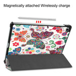 Smart Case Samsung Galaxy Tab S6 Lite Papillons et Fleurs Rétros