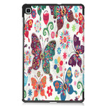 Smart Case Samsung Galaxy Tab S6 Lite Papillons et Fleurs Rétros