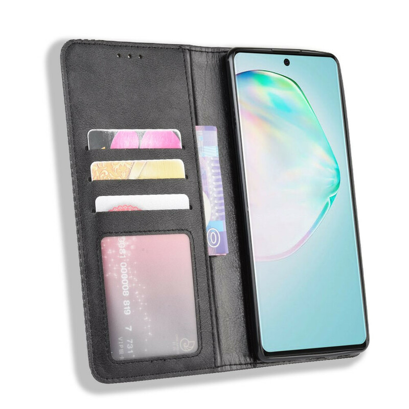 Flip Cover Samsung Galaxy S10 Lite Effet Cuir Vintage Stylisé Flip Cover Samsung Galaxy S10 Lite Effet Cuir Vintage Stylisé