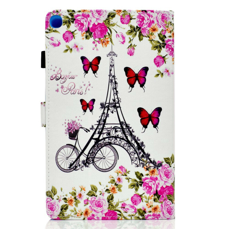 Housse Samsung Galaxy Tab S6 Lite Tour Eiffel Vélo