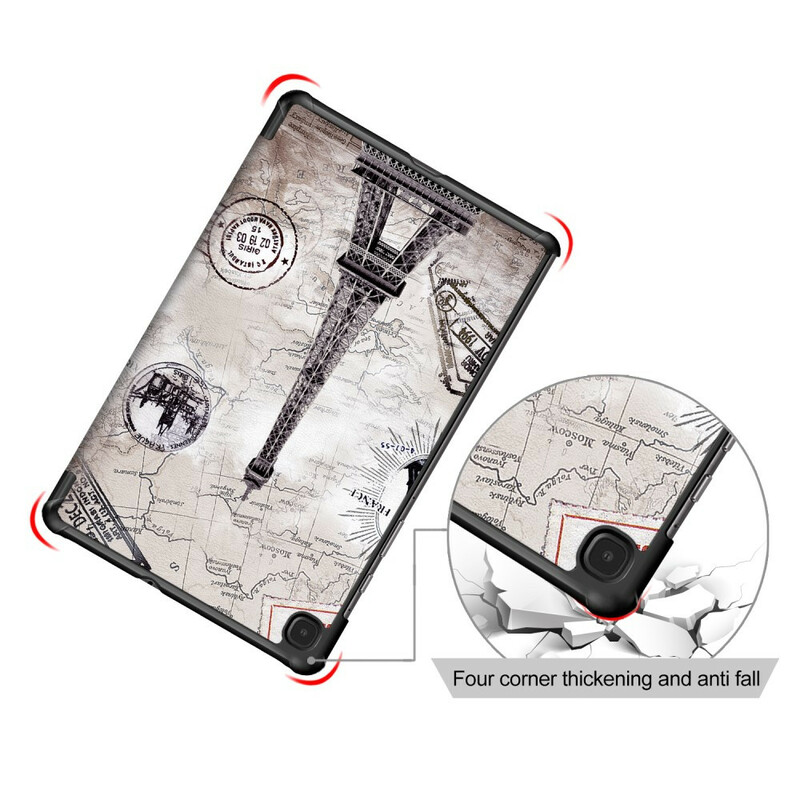 Smart Case Samsung Galaxy Tab S6 Lite Renforcée Tour Eiffel Rétro Smart Case Samsung Galaxy Tab S6 Lite Renforcée Tour Eiffel Rétro
